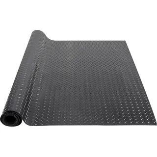 Gummimatte 4625 x 1236 mm Bodenmatte SBR-Gummi Bodenbelag 3 mm Dicke Noppenmatte Diamant Tränenblech Bodenmatte Antirutschmatte Gummibelag Ideal f... - Schwarz
