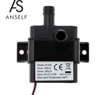 Anself Mini Wasserpumpe Mikrobuerste Wasserdichter Tauchbrunnen Aquarium Umlauf 240L / H Lift 300cm  Ultra-leise DC12V 4.2W