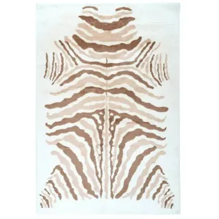 Kayoom Hochflorteppich Zebra  (Weiß/Braun, 230 x 160 cm, 100 % Polyester)