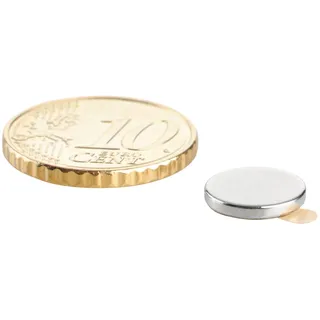 100 SPRINTIS Klebe Magnete, selbstklebend, 100 Stück, silber, 10 x 1,5 mm, N35, starke Scheibenmagnete mit Haftkraft von 750g für vielseitige Anwendungen, Neodym