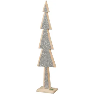 creativ home Dekobaum CREATIV HOME "Tannenbaum", silber, B:14,5cm H:69cm T:7cm, Dekofiguren, mit Glitter