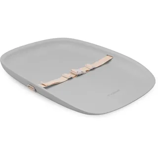 Kidnort Rengjore Wickelauflage Wickelunterlage abwaschbar mit erhöhten Seiten und verstellbarem Gurt rutschfester Unterseite für Wickeltisch Wickelkommode Wickelaufsatz für Babys Frost Grey