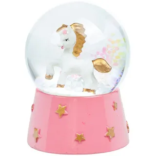 SIKORA Schneekugel SK44 4,5 cm Weiss/Gold/Pink