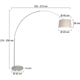 Steinhauer Bogenlampe Sparkled Light, dimmbar, chrom / silber, für Wohn- / Esszimmer, Metall, Modern, Stehlampe - cm - cm - 240 cm