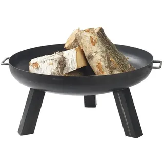 Gardener Feuerschale 106 – modern, schwarz, aus Rohstahl, mit Grilloption – 4 Größen Ø 100 cm x 40 cm