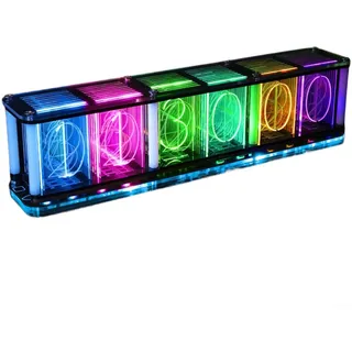 DIY Retro Nixie Tube Clock Kit mit RGB LED Musik Analyse, 38 Farben 14 Effekte, Echtzeituhr mit Backup Batterie, Analog Glow Tube Tischuhr Elektronik Bausatz 5V