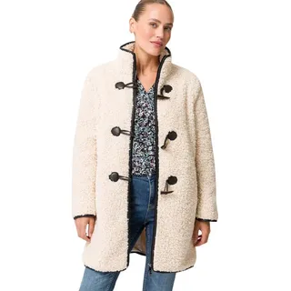 Zero Fellimitatmantel zero Teddyfellmantel mit Knebelknöpfen beige 40