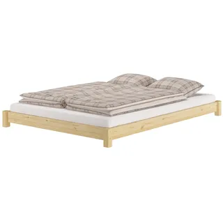 Erst-Holz Flaches Futon-Doppelbett 140 x 200 cm Braun