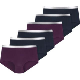 Schiesser, Mädchen, Unterhosen, 6er Pack 95/5 Organic Cotton Short Slip, Violett, (140, 6er Pack)