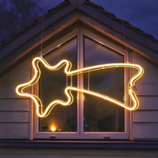 salcar 70cm 240 LEDs Sternschnuppe beleuchtet Warmweiß für Fenster | Weihnachtsdeko beleuchtete, für Dachboden, Hauswand & Außen, Wetterfest Neonlicht festliche Deko für Terrasse & Wohnzimmer