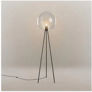 s.luce Stehlampe Dreibein Orb Tripod 160cm mit Glaskugel Klar Ø 50 cm x 50 cm x 160 cm