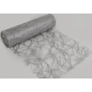 Tischband Silber Struktur-Tischläufer 25m - individuell zuschneidbar - Breite: 30cm