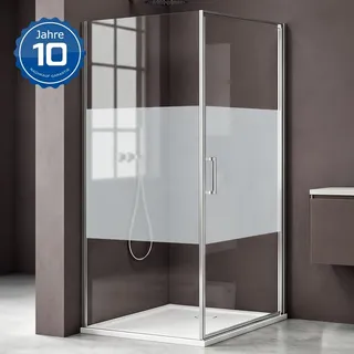 doporro Ravenna36K-plus Eck-Duschkabine mit Drehtür 100 x 80 cm transparent ESG-Sicherheitsglas