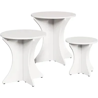 vidaXL Couchtisch 3 Stk Weiß Kiefer 46 x 46 x 47 cm