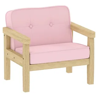 REDOM Kindersessel Rosa Kindersessel 46,5x44x45 cm mit Holzgestell & weichem Cordbezug (Packung, 1-St., Gepolsterter Sessel für Kinder im Vor- & Grundschulalter), Ideal als Lesesessel & Entspannungssitz im Spielbereich rosa