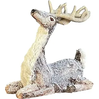 HOSSNER - HOMECOLLECTION Weihnachtsfigur Dekofigur, Hirsch, liegend (1 St), Tierfigur, Weihnachtsdeko braun