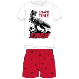 Jurassic World Pyjama Kurzer Jurassic World Pyjama für Jungen ""Snack Time" (Set, 2 tlg., Set bestehend aus Oberteil und Hose) rot 104