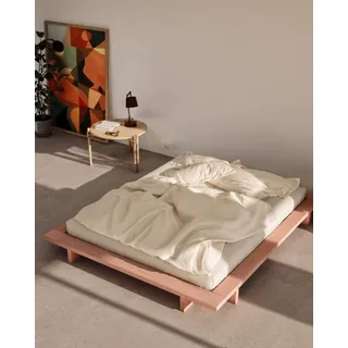 Karup Design Futonbett Bettgestell JAPAN BED Futonbett aus FSC®-zertifiziertem Massivholz (Mit Lattenrost), zeitlos, bequem & in mehreren Farben und Größen erhältlich rosa 168 cm x 228 cm x 20 cm