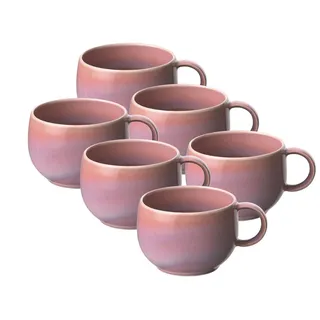 like. by Villeroy & Boch Geschirr-Set Perlemor Coral Espressotasse 0,06 l Set6, Premium Porcelain