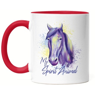 My Spirit Animal Tasse Rot Pferde Pferdekopf Hengst Reiten Weihnachten Tier Spirit Pferdeliebhaber Pferdeflüsterer