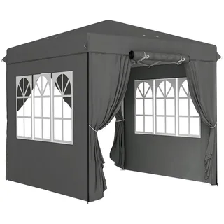 Outsunny Faltpavillon 2,5 x 2,5 m inkl. 4 Seitenteile Grau