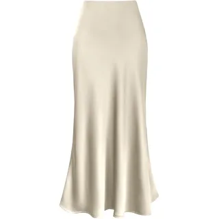 Röcke Damen Satinrock Lang Satin Rock Midi Rock Midi Satin Business Midirock Bleistiftrock Maxirock Long Skirt Satin Kleid