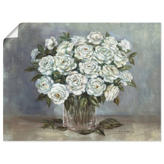 Artland Wandbild Weiße Rosen, Blumen (1 St), als Leinwandbild, Poster in verschied. Größen weiß 40 cm x 30 cm