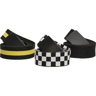URBAN CLASSICS Gürtel 3 Einheiten Black / White / Yellow S-M