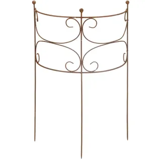 Rankgitter Rankhilfe Staudenhalter Strauchhalter halbrund Rankgerüst Metall Eisen Rost Deko Staudenhalter 100cm hoch (60cm breit)