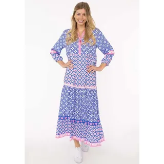 Zwilling Maxikleid »"Dreams"«, mit Mustermix, Knopfleiste und 3/4 Arm, Gr. LXL (L/XL) - N-Gr, Royalblau, , 21484531-LXL N-Gr