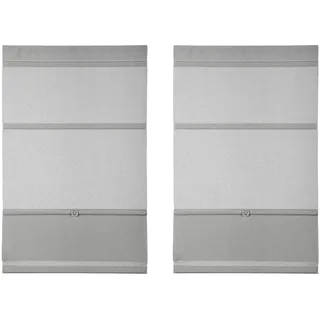 GARDINIA EASYFIX Raff-Rollo 2er-Set, Verdunklungsrollo ohne Bohren, Magnetisch, Inkl. Klettband, Raff-Gardine, Blickdicht, Grau, 80 x 140 cm BZW. 90 x 140 cm (BxH)
