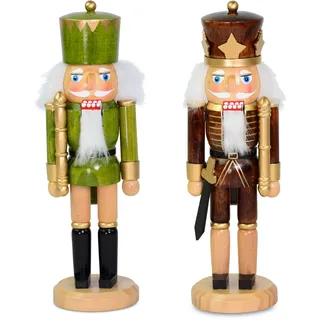 Weihnachtsfigur RIFFELMACHER & WEINBERGER "Nußknacker, Weihnachtsdeko" Dekofiguren Gr. H: 26 cm, braun (braun, grün) Weihnachtsengel Weihnachtsfiguren aus Holz
