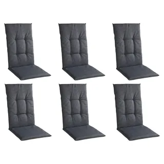 GO-DE Gartenstuhlauflage 6er Set Sesselauflage Polsterauflage für Hochlehner