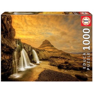 Educa 17971, Kirkjufells Wasserfall, 1000 Teile Puzzle für Erwachsene und Kinder ab 10 Jahren, Island, Landschaft, Natur