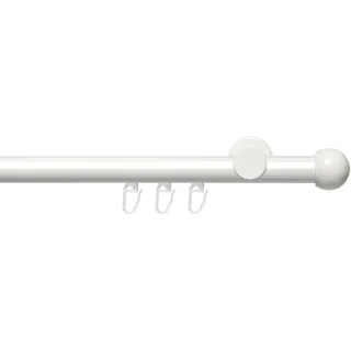 LIEDECO Gardinenstange Innenlaufgarnitur Power Kugel 1-läufig Ø 20 mm 240 cm Weiß