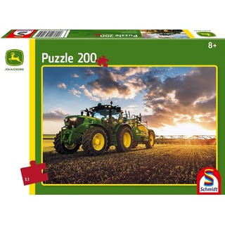 SCHMIDT SPIELE - Schmidt Puzzle 200 - John Deere, Traktor 6150R mit Güllefass (Kinderpuzzle)