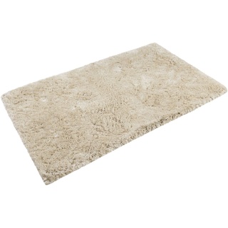 Badematte »Porto Azzurro« Homie Living, Höhe 30 mm, rutschhemmend beschichtet, fußbodenheizungsgeeignet, schnell trocknend, Polyester, rechteckig, Badteppich, Uni Farben, rechteckig & rund erhältlich, waschbar beige rechteckig - 55 cm x 65 cm x 30 mm