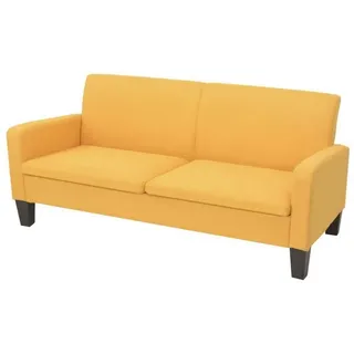 LuxusKollektion 3-Sitzer 3Sitzersofa Stoffcouch Wurfkissen Armlehne 180 x 65 x 76 cm Gelb gelb