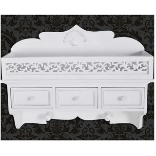 vidaXL Wandgarderobe 3 Schubladen Weiß