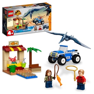 LEGO 76943 Jurassic World Pteranodon-Jagd, Dinosaurier Spielzeug, Set mit Dino Figur und Spielzeugauto für Jungen und Mädchen ab 4 Jahre