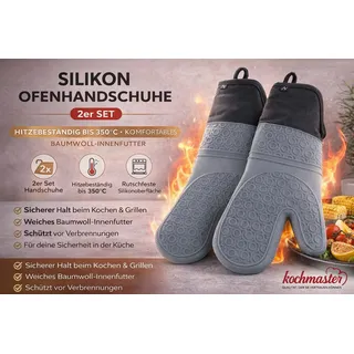 kochmaster Hitzeschutzhandschuhe kochmaster Silikon Ofenhandschuhe 2er Set – Hitzebeständig