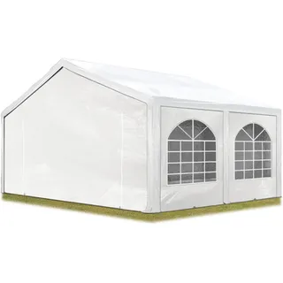 TOOLPORT Hochwertiges Partyzelt 5x5 m Pavillon Zelt ca. 240g/m2 PE Plane Gartenzelt Festzelt Wasserdicht weiß