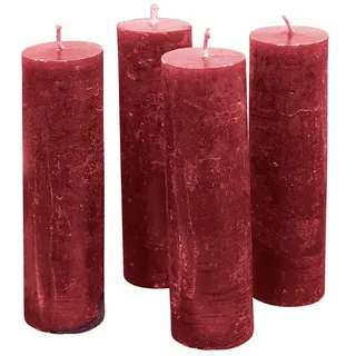 Mirabeau Stumpenkerze Kerze 4er Set Muriel rot (4er Set, 4er Set), none rot