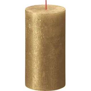 Bolsius Stumpenkerze Rustik Shimmer Gold 13 cm - Gold