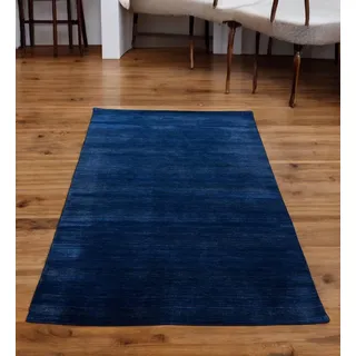 Rug Studios Teppich GABBEH PLAN GAIA | Farbe: Blau | Größe: 120 x 170 cm | Einfarbig | Uni | uni | glamourös | Klassisch | Landhaus | Vintage | Modern | elegant | Wohnzimmer | Schlafzimmer | strapazie