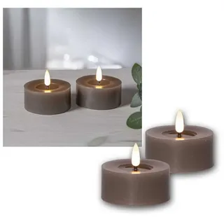 Star Trading Flamme Flow LED-Kerze 6 cm taupe
