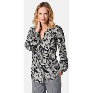 GOLDNER Kurzgröße: Tunika-Druckbluse schwarz / weiß / gemustert | Gr.: 19