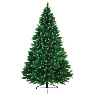 BB Sport Christbaum Weihnachtsbaum 210 cm Mittelgrün-Puderzucker PVC Tannenbaum Künstlich Standfuß Klappsystem