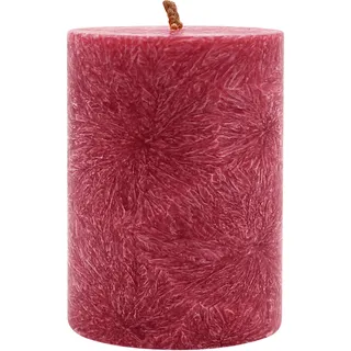 Stumpenkerze aus Stearin, Dunkelrot, 50/65 mm, 100% pflanzlicher Wachs, KERZENFARM HAHN, Brenndauer ca. 15h