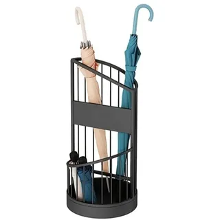 Regenschirmhalter Schirmständer Schirmhalter 2 Ebenen Metallschirmständer Eingangsbereich Regenschirmeimer Regenschirm Lagerregal for Familienunternehmen Hotelbüro Regenschirmständer ( Color : Black ,